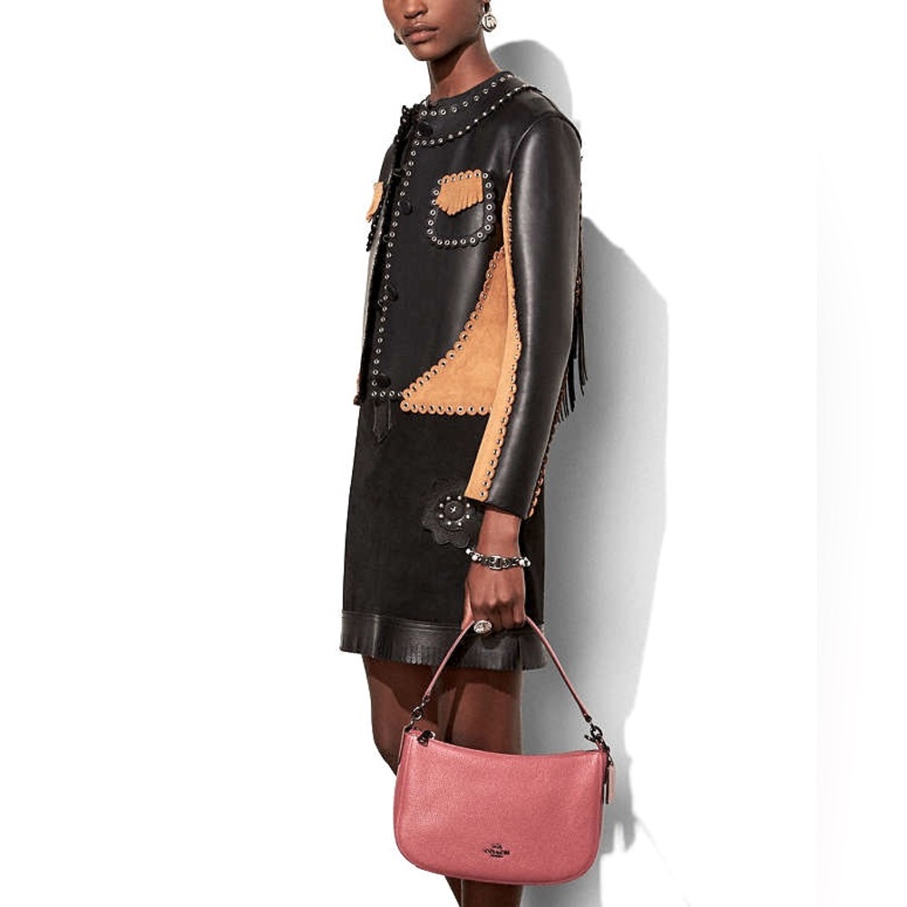 Coach Pink Pebbled Leather Hobo “Chelsea” Bag
